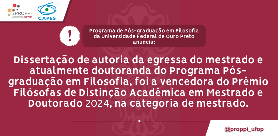 Dissertação vencedora de premio de filosofia